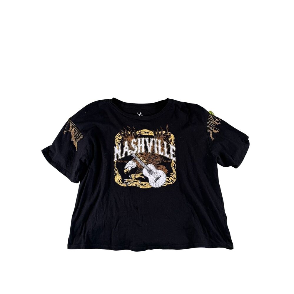 Organic Generation Nashville Cropped T-shirt with Gold Tassle Shoulders Size L